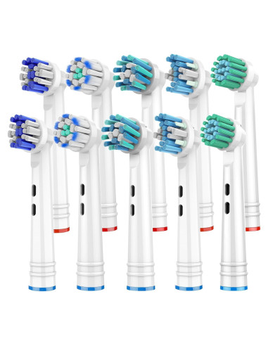 Cabezas de Cepillo de Dientes Eléctrico SetSail 10 Piezas Compatibles Oral-B
