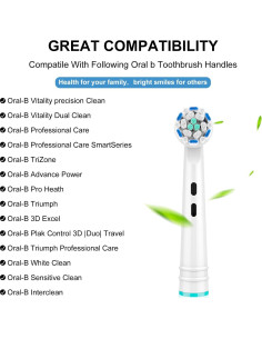 Cabezas de Cepillo de Dientes Eléctrico SetSail 10 Piezas Compatibles Oral-B 2
