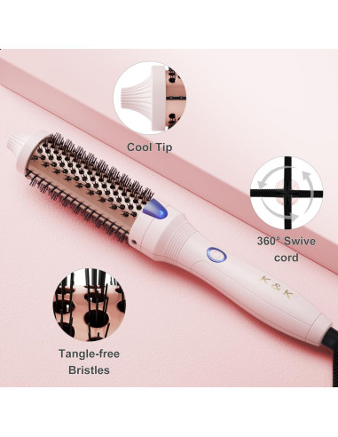 Rizador de Cabello K&K Iónico 1.25" Turmalina Doble Voltaje