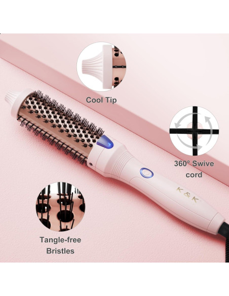 Rizador de Cabello K&K Iónico 1.25" Turmalina Doble Voltaje