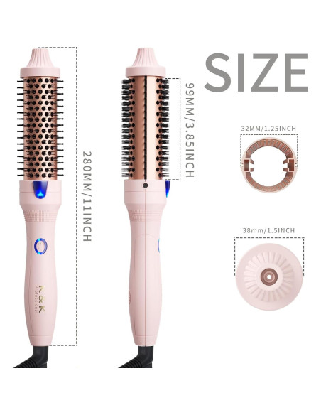 Rizador de Cabello K&K Iónico 1.25" Turmalina Doble Voltaje