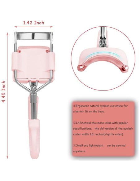 Rizador de Pestañas Eléctrico YOBEYI Rosa, Calentado, 3 Temperaturas