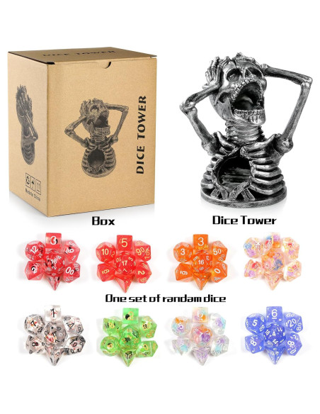 Torre de Dados DNDND Calavera para Juegos de Mesa RPG