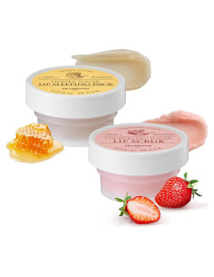 SKINFOOD Dúo Labial Exfoliante de Fresa y Mascarilla de Miel
