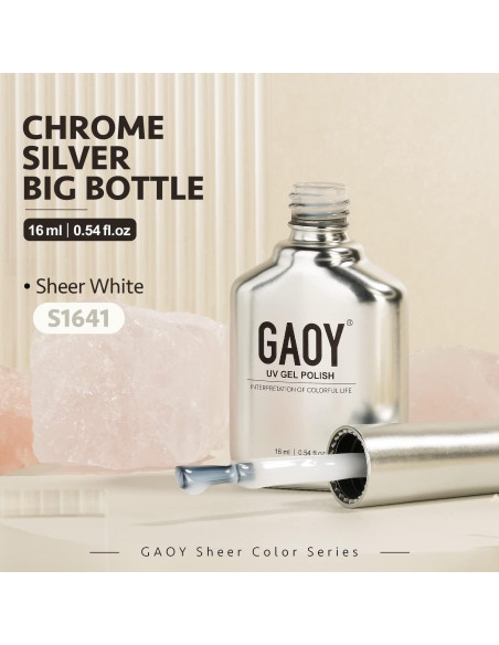 Gel de Uñas GAOY 16ml Blanco Translúcido Soak Off UV