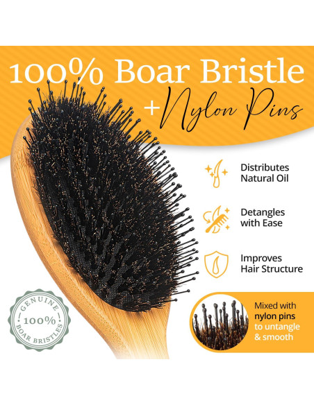 Cepillo de Cerdas de Jabalí Belula para Cabello Grueso 27.5cm