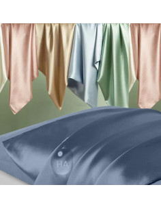 Funda de Almohada de Seda DKBslik Estándar 20x66 cm Azul Ceniza 2