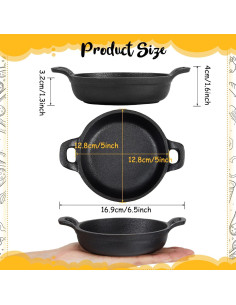Juego de 8 Mini Sartenes de Hierro Fundido Ziliny 12.8 cm 2