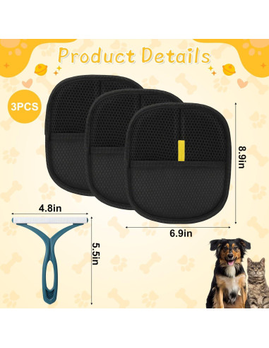 Guantes de Limpieza para Pelo de Mascota Mity Rain 3PCS