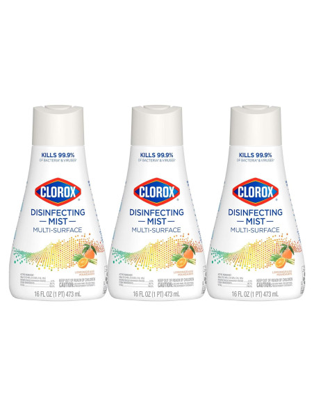 Clorox Mist Desinfectante 3 en 1 Limón Mandarina 3 Recargas 473 ml