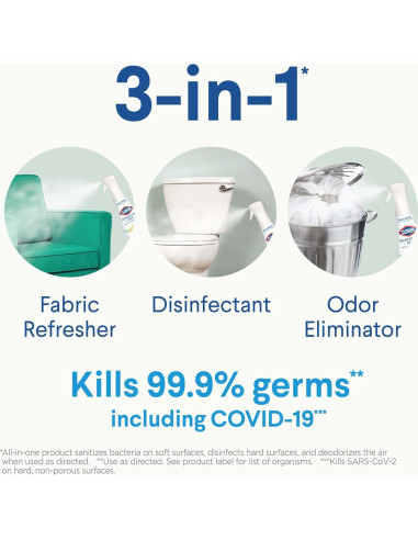 Clorox Mist Desinfectante 3 en 1 Limón Mandarina 3 Recargas 473 ml