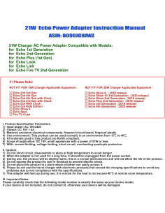 Cargador Gonine 21W para Echo Show 5 y Echo 1ra/2da Generación 2