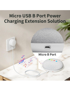 Cable de Alimentación Micro B 1.5M BolAAzuL para Google Home Mini 2