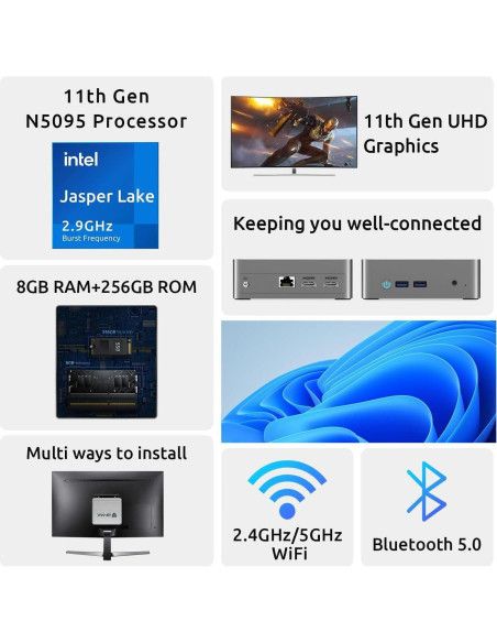 Bmax B3 Mini PC Intel N5095 8GB RAM 256GB SSD 4K