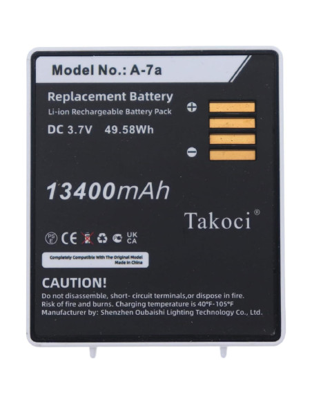 Pack de 2 Baterías de Reemplazo 13400mAh TAKOCI para Arlo Pro 4 XL Pack de 2 Baterías de Reemplazo 13400mAh TAKOCI para Arlo Pro 4 XL