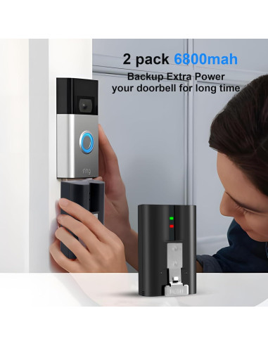 2 Baterías Recargables Fukuai 6800mAh para Timbre Ring