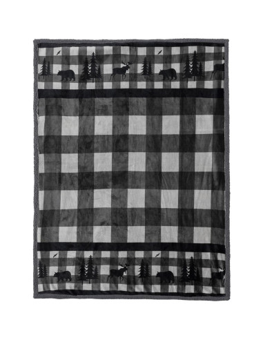 Manta de Sherpa Pavilia 127x152 cm Gris Navidad Suave