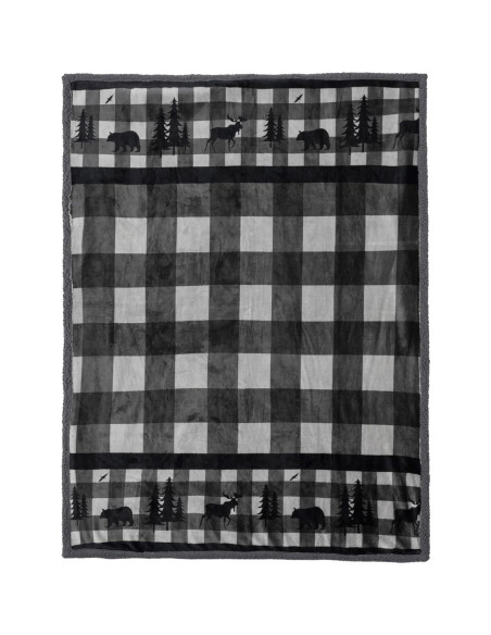 Manta de Sherpa Pavilia 127x152 cm Gris Navidad Suave