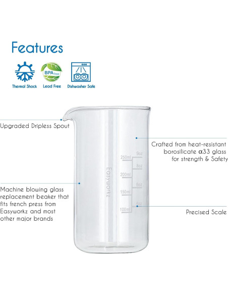 Vaso de Reemplazo Easyworkz para Cafetera Francesa 350ml