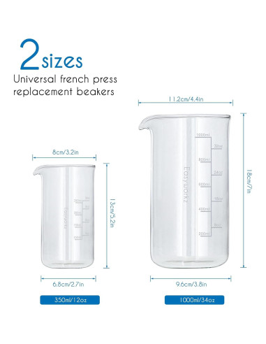 Vaso de Reemplazo Easyworkz para Cafetera Francesa 350ml