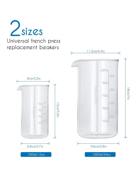 Vaso de Reemplazo Easyworkz para Cafetera Francesa 350ml