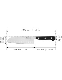 Cuchillo Santoku HENCKELS Classic 17.78 cm Acero Inoxidable Negro 2