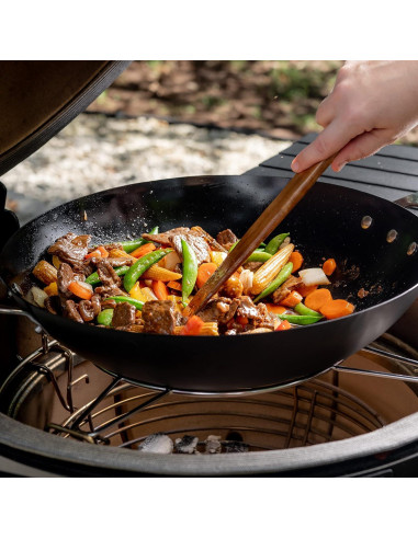 Wok de Acero Carbono Kamado Joe 7L Antiadherente con Mango Inoxidable