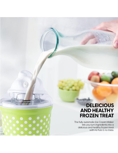 Máquina de Helados Euro Cuisine ICM26GRA 1.2L Verde