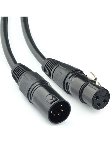 Cable adaptador XLR 3 pines hembra a 5 pines macho SiYear 30 cm - 2 piezas