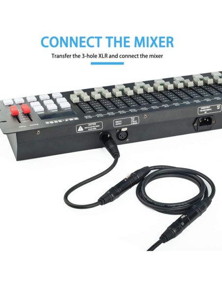 Cable adaptador XLR 3 pines hembra a 5 pines macho SiYear 30 cm - 2 piezas