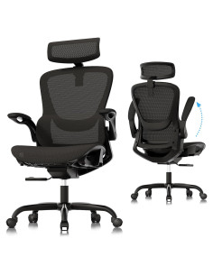 Silla de Oficina Ergonómica GABRYLLY GY1108, Malla Negra Ajustable
