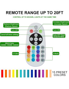 Lámpara Bajo Gabinete Inalámbrica Haigvel H-8126 RGB 15 Colores 2