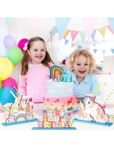Centros de Mesa Unicornio Barydat 4 Pcs Decoración Fiesta 2