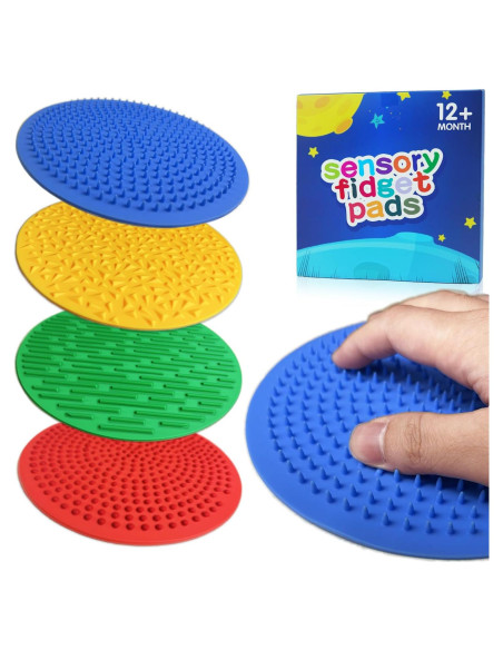 4 Tapetes Sensoriales de Silicona CHESLICR para Niños 1-3 Años