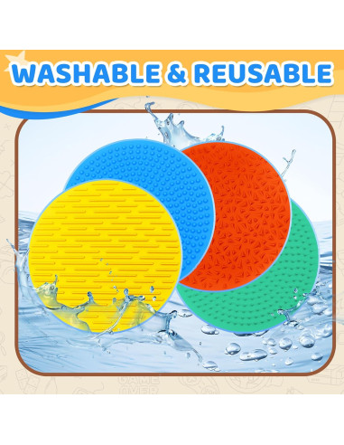 4 Tapetes Sensoriales de Silicona CHESLICR para Niños 1-3 Años