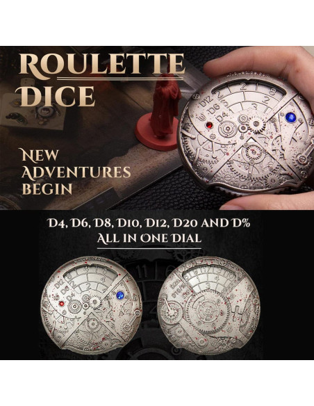 Juego de Dados Mecánicos Giratorios UD Unique D20 DND Juego de Dados Mecánicos Giratorios UD Unique D20 DND