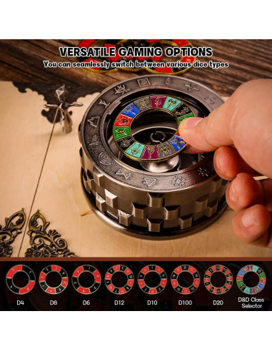 Dados de Ruleta CZYY Metálicos 7-en-1 para D&D y RPG