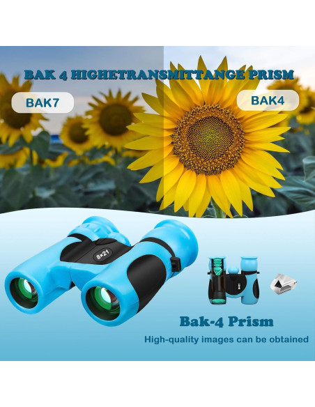 Binoculares BLACKICE 8x21 para Niños, Compactos y a Prueba de Golpes