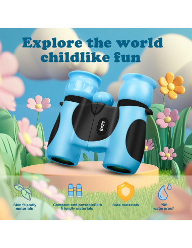 Binoculares BLACKICE 8x21 para Niños, Compactos y a Prueba de Golpes