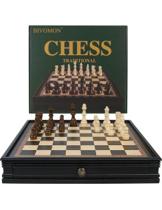 Juego de Ajedrez Magnético BIVOMON 31.75 cm con 2 Cajones 2