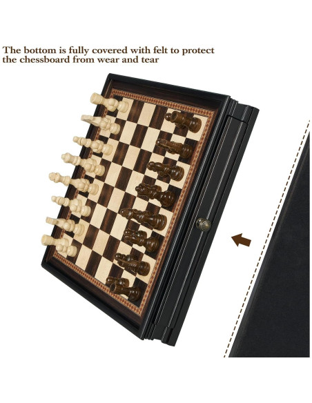 Juego de Ajedrez Magnético BIVOMON 31.75 cm con 2 Cajones