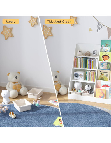 Estantería de Libros y Organizador de Juguetes FUCIHOMA 4 Niveles