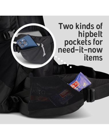 Mochila Kelty Coyote 65L - Senderismo, Ajuste Personalizado