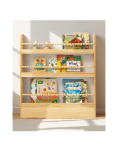 Estantería Infantil Maxpeuvon 80x10x89 cm Madera Natural 3 Niveles