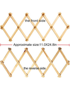 Perchero de pared de madera AMAPON estilo acordeón 13 ganchos 2
