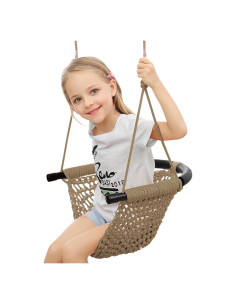 Columpio de Tejido a Mano ROPECUBE para Niños - Ajustable, Interior y Exterior