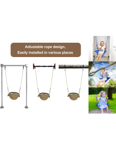 Columpio de Tejido a Mano ROPECUBE para Niños - Ajustable, Interior y Exterior 2