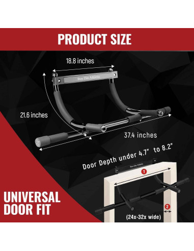 Barra de Dominadas Ben Din para Marco de Puerta - Acero Resistente