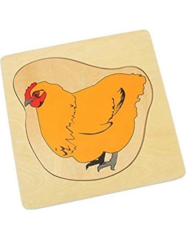 Rompecabezas de Madera Montessori DANNI Ciclo de Vida Gallina