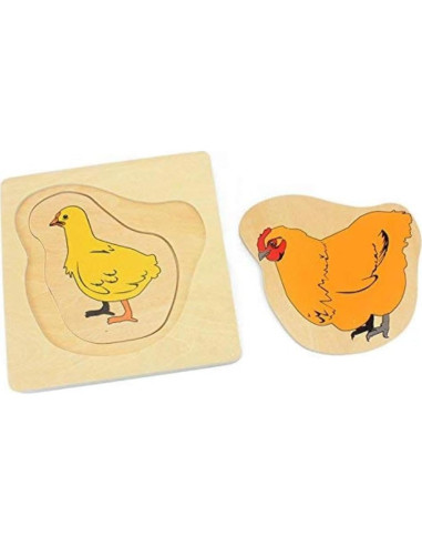 Rompecabezas de Madera Montessori DANNI Ciclo de Vida Gallina